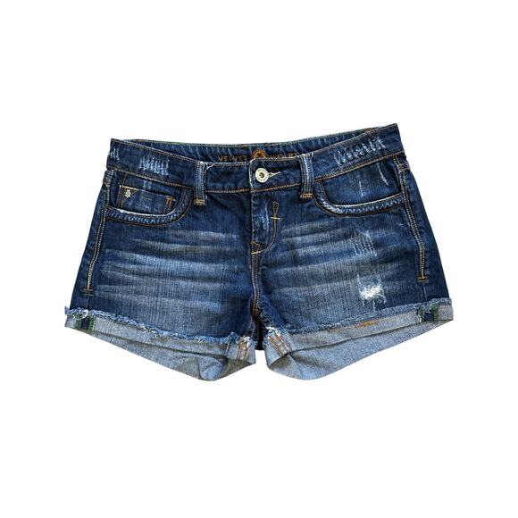 Velvet Hearts Women’s 28 Dark Wash Distressed Jean Shorts - Picture 1 of 6